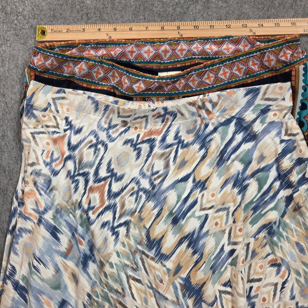 Chicos Maxi Skirt Bundle Set Womens Size 1 Medium Geometric Ikat Boho Print - Picture 6 of 6